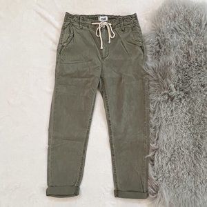 PAIGE Elastic Comfort Waist Cuffed Hem Trouser With Drawstring